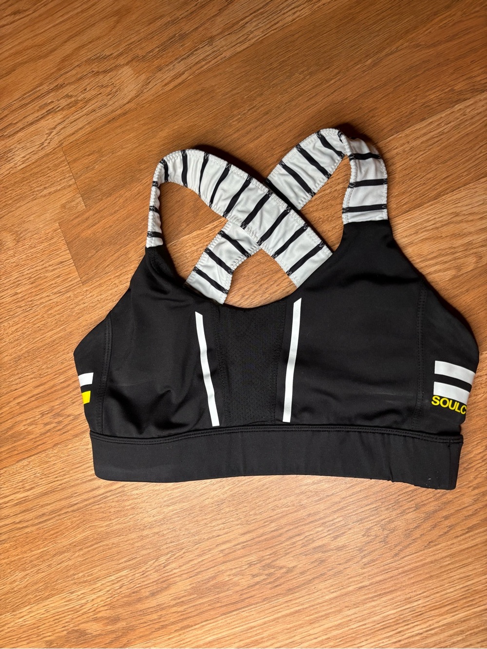 SoulCycle Lilybod Black White Cross-back Sports Bra Size Medium